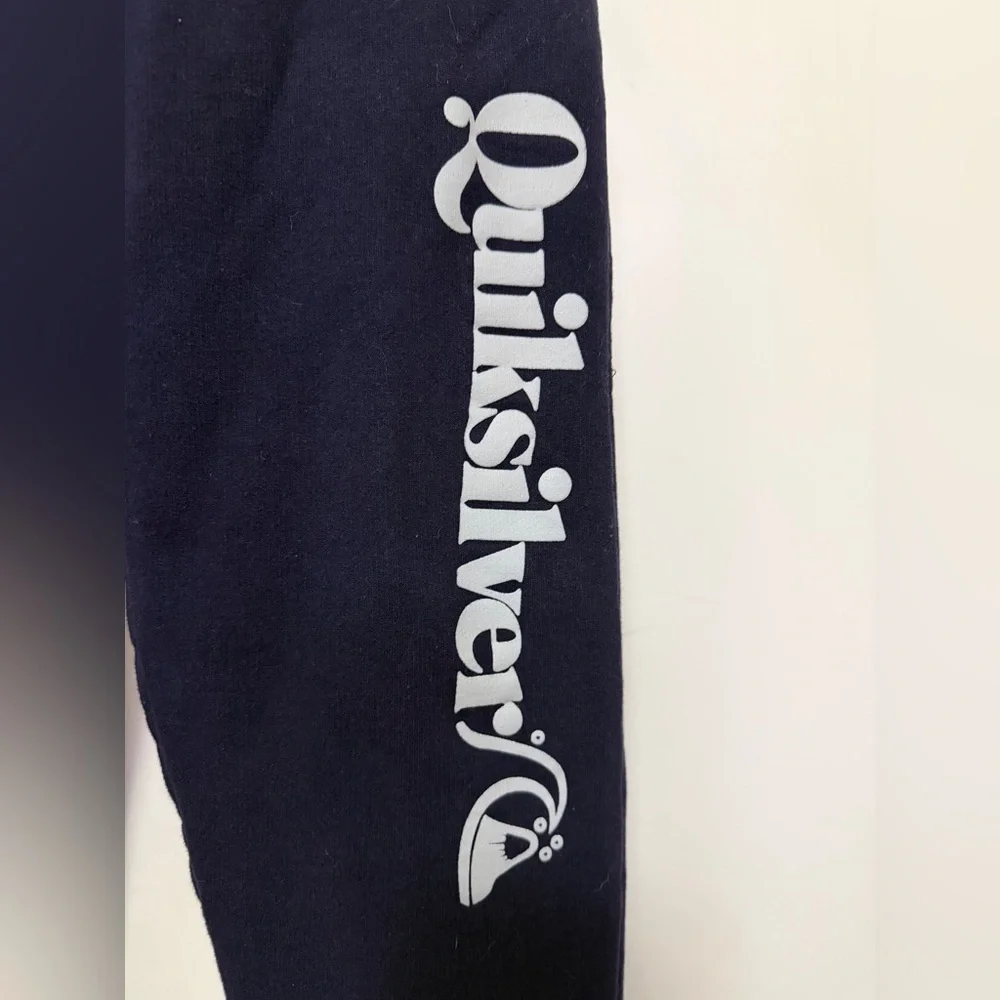 Quiksilver jogger sweatpants - navy with gray lettering - size S